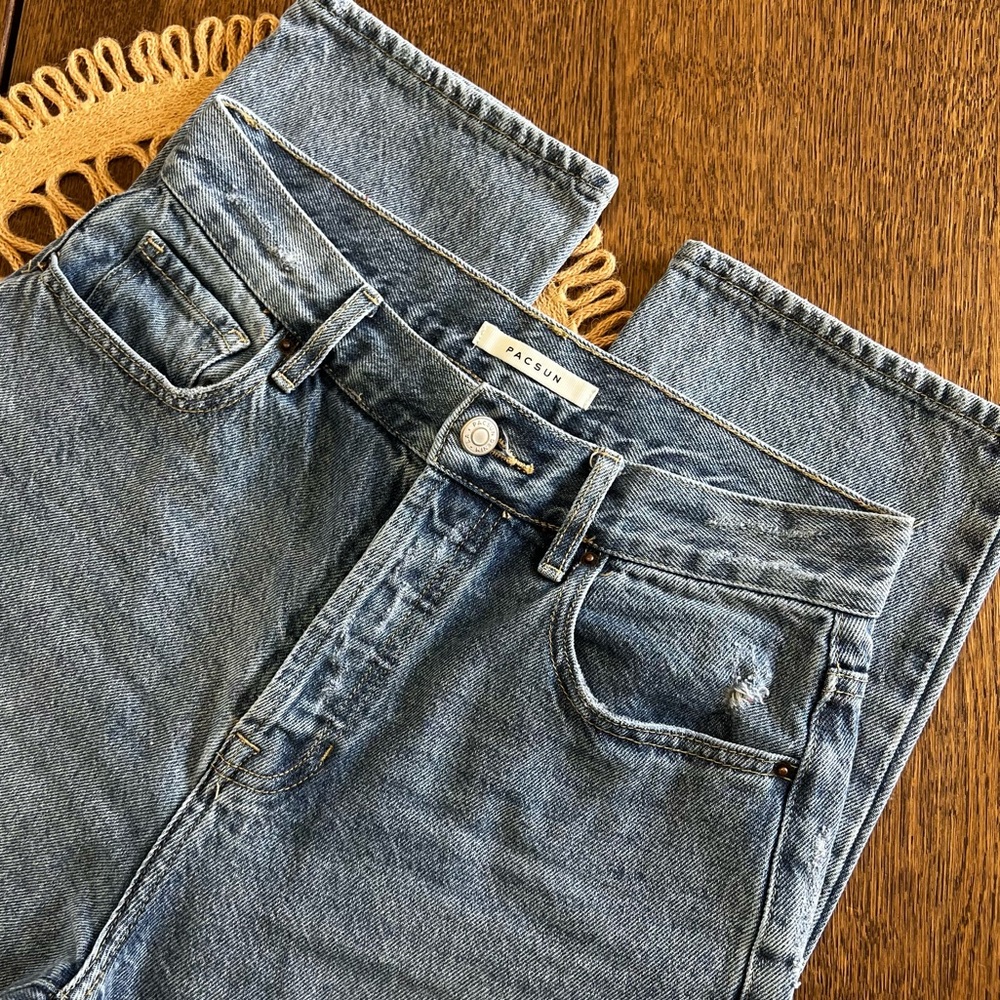 Pacsun High Rise Straight Button Fly Jeans Womens Size 27 Blue Casual fit
